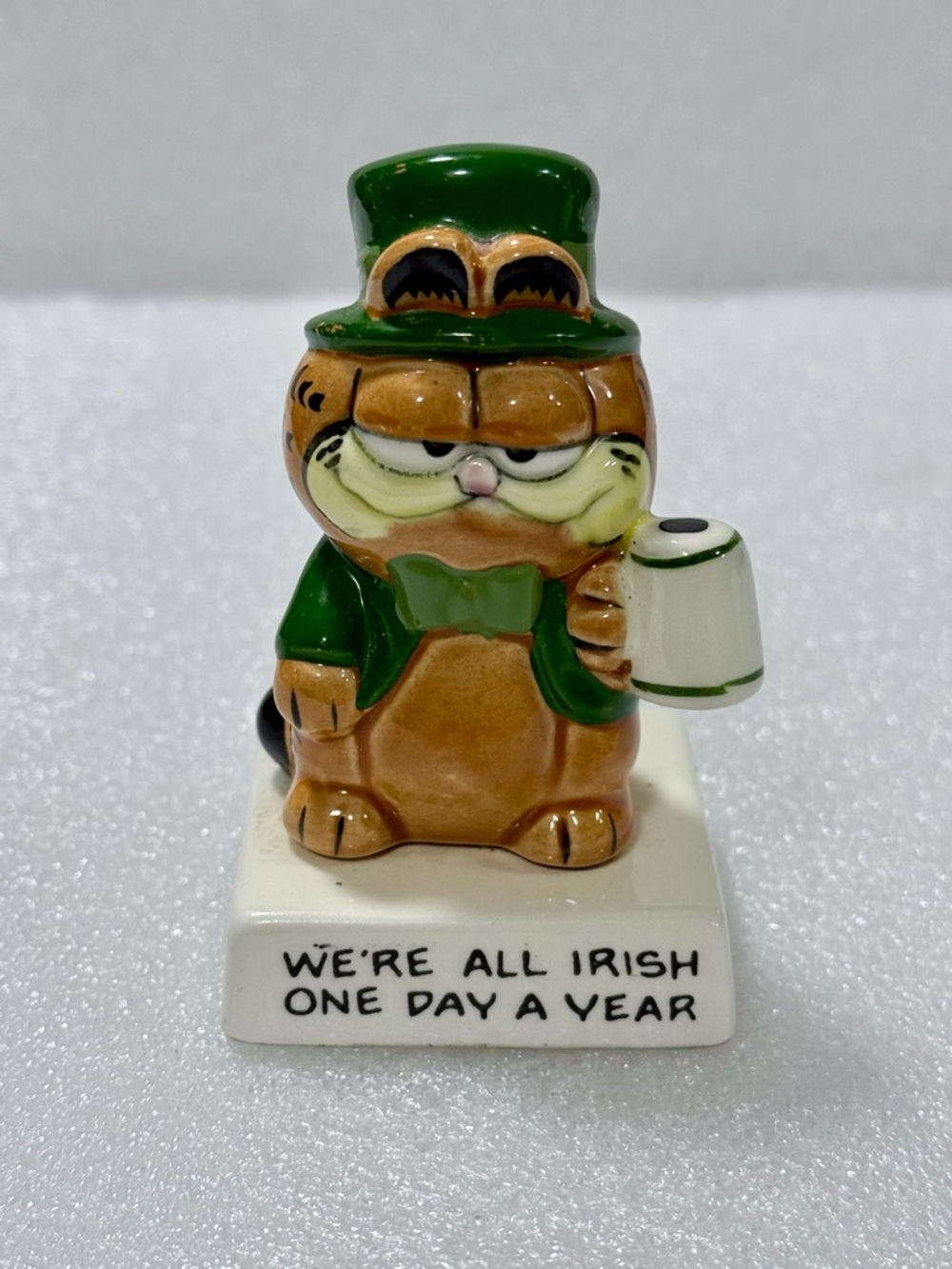 Vintage Garfield “We're All Irish One Day a Year”Figurine